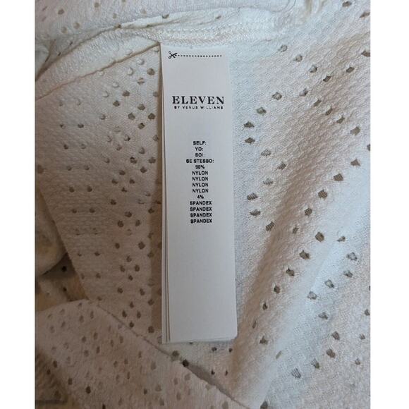 EleVen by Venus Williams Devotion Polo Shirt White Heart Eyelet Country Club XS - Picture 6 of 11